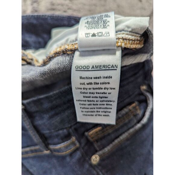 Good American Good Legs Skinny Leg Distressed Jeans Women's Size 2/26 Dark Wash - Picture 7 of 15